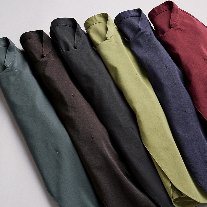 【飲食店販売店制服】 涼しく動きやすいコックコート　【6色】兼用　和洋兼用七分袖　袖口ネット　ジップアップ　スペック
