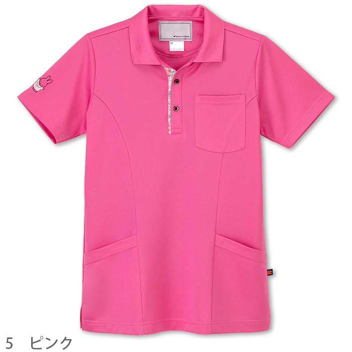 【歯科・医療・介護制服】ミッフィー　キャラクター　リバティ　ポロシャツ　ニットシャツ 男女兼用　　制菌　制電　吸水　防汚　色