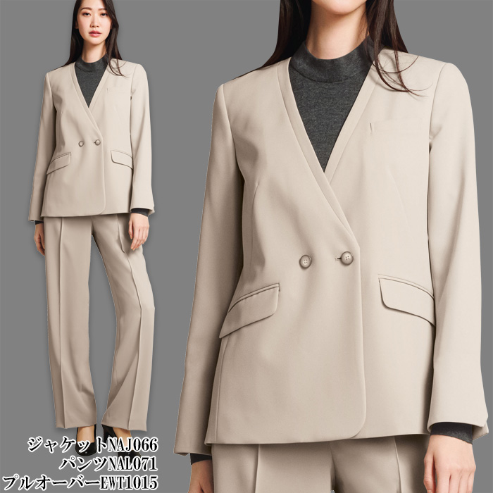 【ホテル・受付・接客制服】ノーカラージャケット2色【女性用】ノーブルクロス　新感覚のフォーマルスタイル　モデル