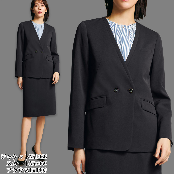 【ホテル・受付・接客制服】ノーカラージャケット2色【女性用】ノーブルクロス　新感覚のフォーマルスタイル　モデル