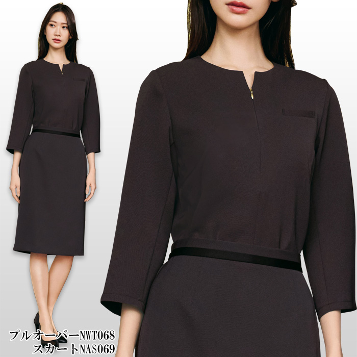 【ホテル・受付・接客制服】プルオーバー八分袖2色【女性用】ノーブルクロス　新感覚のフォーマルスタイル　モデル