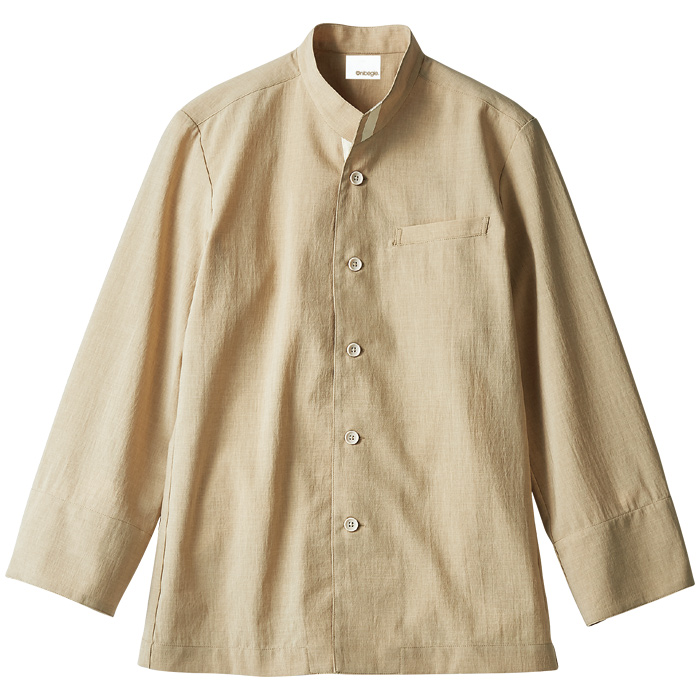 【飲食店販売店制服】落ち着いた風合いの長袖コックジャケット(抗菌)　さらっとした肌ざわり【男女兼用】　説明画像