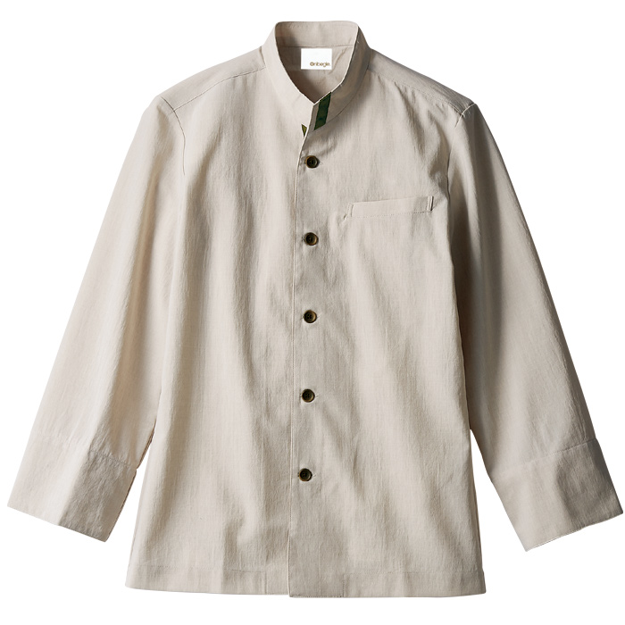 【飲食店販売店制服】落ち着いた風合いの長袖コックジャケット(抗菌)　さらっとした肌ざわり【男女兼用】　説明画像