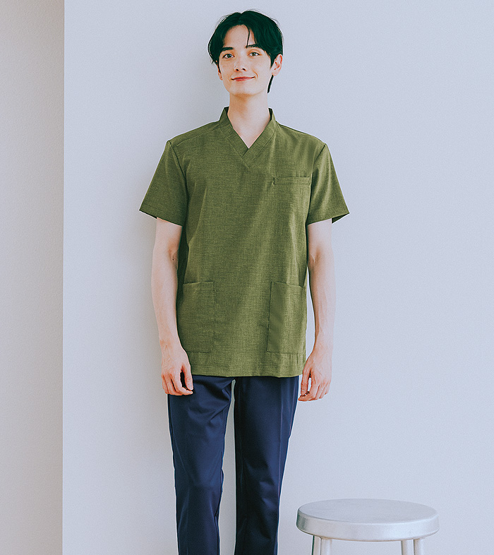 オニベジ野菜や植物から染めた色　半袖スクラブ5色【兼用】　スペック