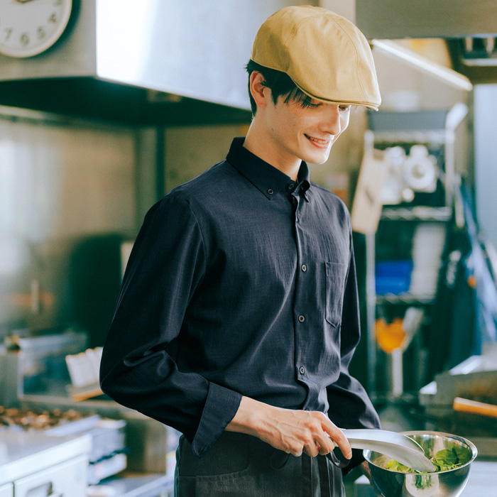 飲食店販売店制服　環境にも人の目にも優しい　野菜や植物から染めた色　ハンチング【6色】　スペック