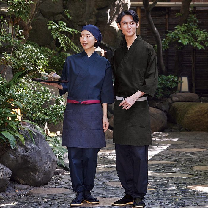 作務衣下衣　紺　兼用　モデル
