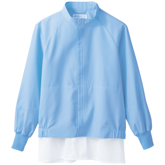 異物を持ち込ませない食品工場、食品製造ユニフォーム制服【男女兼用】　上着　カラー　ブルー