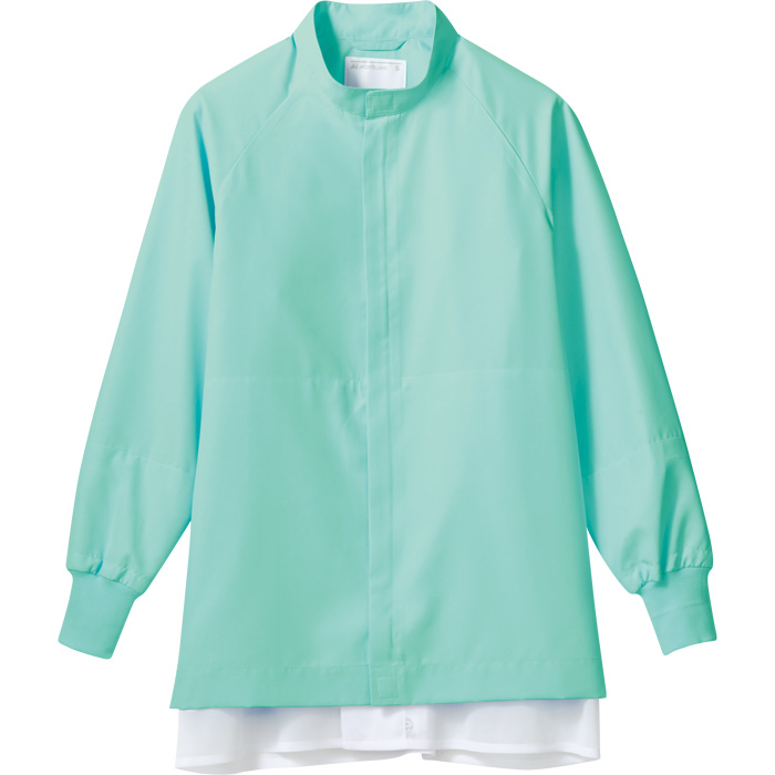 異物を持ち込ませない食品工場、食品製造ユニフォーム制服【男女兼用】　上着　カラー　グリーン