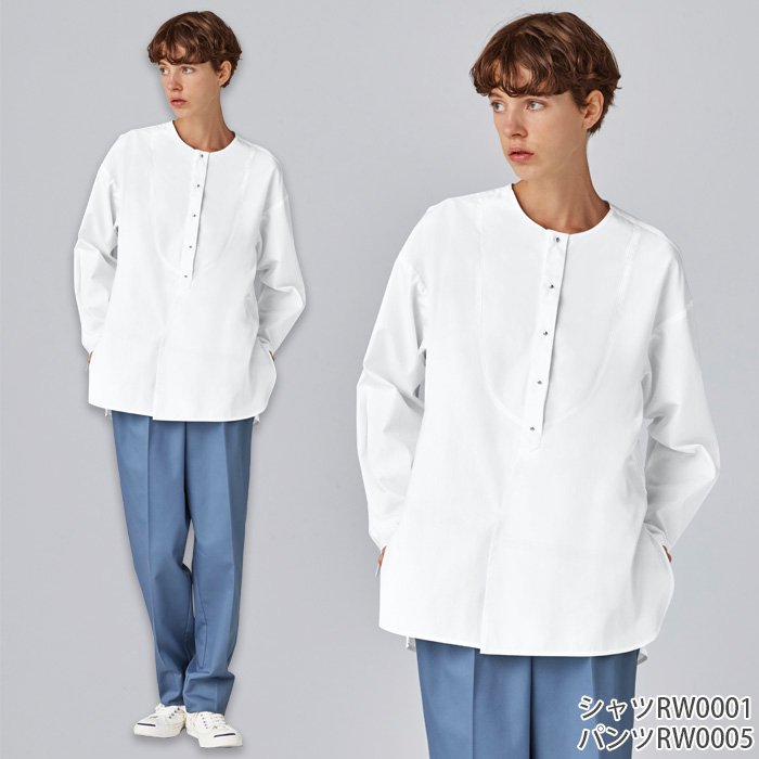 【飲食店販売店制服】 ARBE REWIND長袖シャツ　【4色】兼用　メタルボタンがシックな印象　色