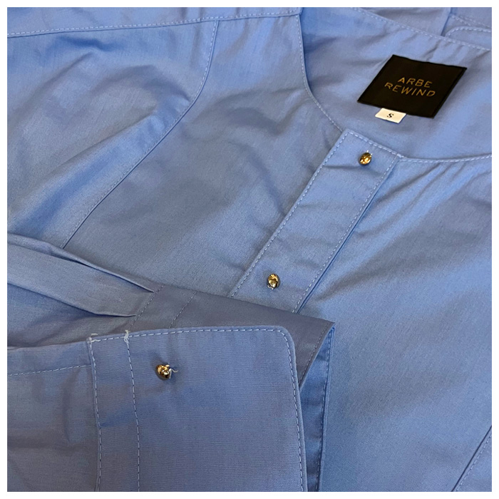 【飲食店販売店制服】 ARBE REWIND長袖シャツ　【4色】兼用　メタルボタンがシックな印象　スペック