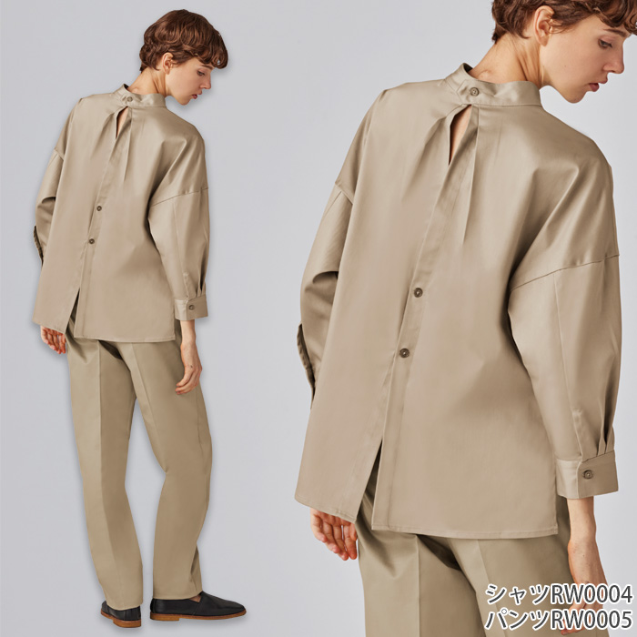 【飲食店販売店制服】 ARBE REWINDバックオープンシャツ　【4色】女性用　ストレッチ・抗菌防臭　色