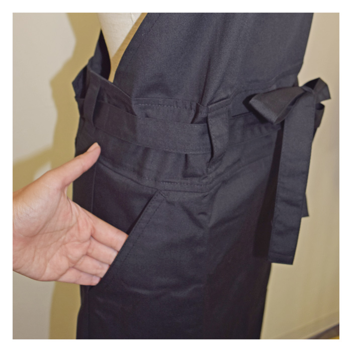 オリジナルロング丈たすきエプロン　キレイ目でお尻隠れる　スペック