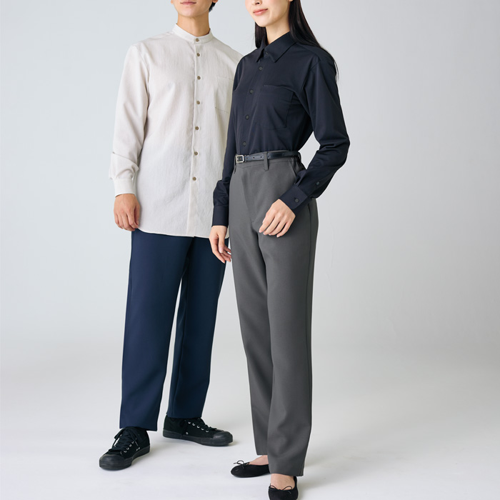【飲食店販売店制服】高コスパ　定番パンツ3色【兼用3S~6L】ポリ100％シワになりにくい　スペック