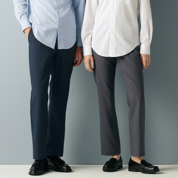 【飲食店販売店制服】高コスパ　定番パンツ3色【兼用3S~6L】ポリ100％シワになりにくい　スペック