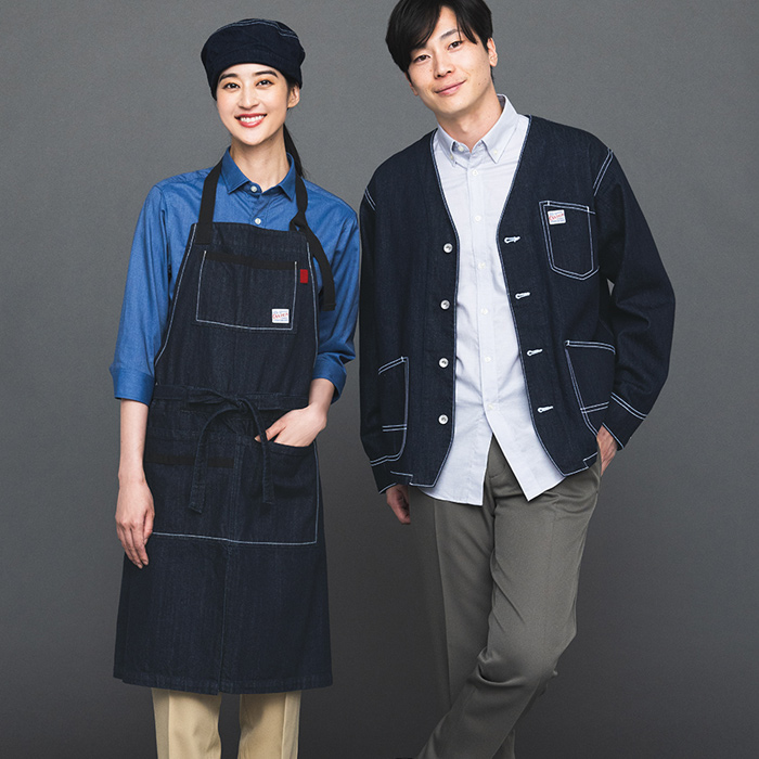 デニム胸当てエプロン　85cm　CANTON　兼用　モデル