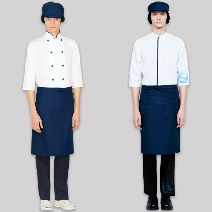 ジャブジャブ洗濯してもキレイな色　エプロン【5色】　詳細画像