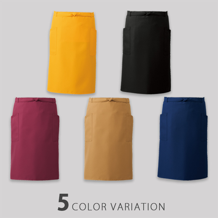 ジャブジャブ洗濯してもキレイな色　エプロン【5色】　詳細画像