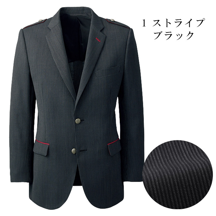 飲食店・サービス制服 　高級接客メンズスーツジャケット(ブラックストライプ)　男女で揃えて使える　カラー展開