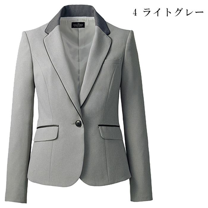 飲食店・サービス制服 　高級接客レディーススーツジャケット(グレー)　男女で揃えて使える　カラー展開