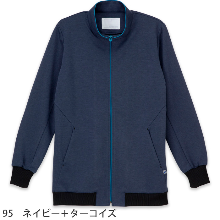 ジップアップブルゾン 男女兼用　制電　吸水　防汚　グレー　ネイビー　ピンク　ブルー　介護制服　医療制服　ユニフォーム　色