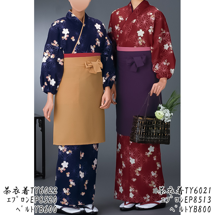 茶衣着上下セット【桜と麻の葉2色】M/Lサイズ　和装　スペック