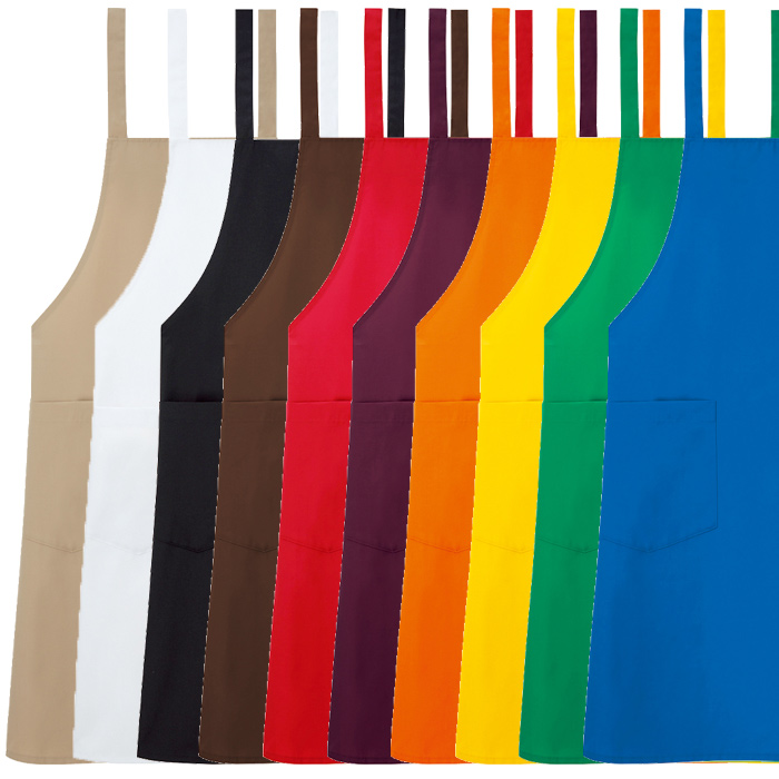 タスキ胸当てエプロン【10色】撥水、軽くて丈夫な綿混素材　スペック