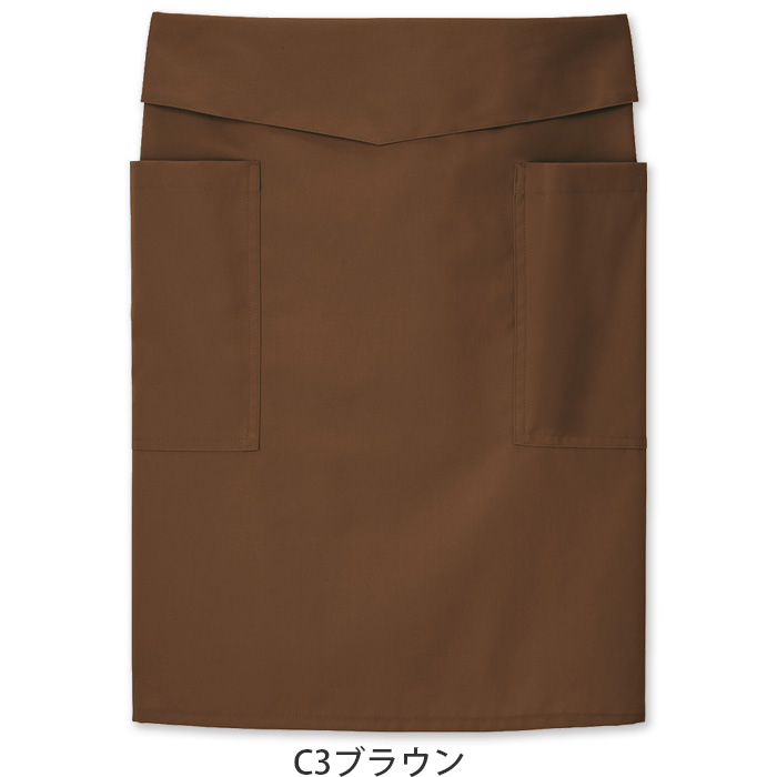 腰ひも隠れてスッキリ　腰下ミドルエプロン【10色】撥水、軽くて丈夫な綿混素材　色