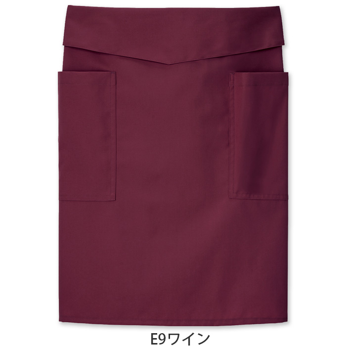 腰ひも隠れてスッキリ　腰下ミドルエプロン【10色】撥水、軽くて丈夫な綿混素材　色