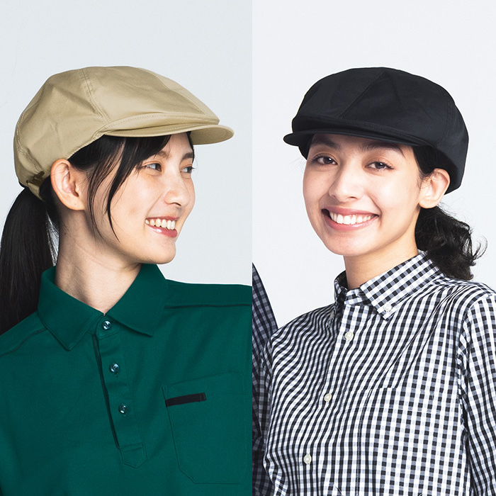 毛髪落下防止ネット付　ハンチング帽【10色】撥水、軽くて丈夫な綿混素材　モデル